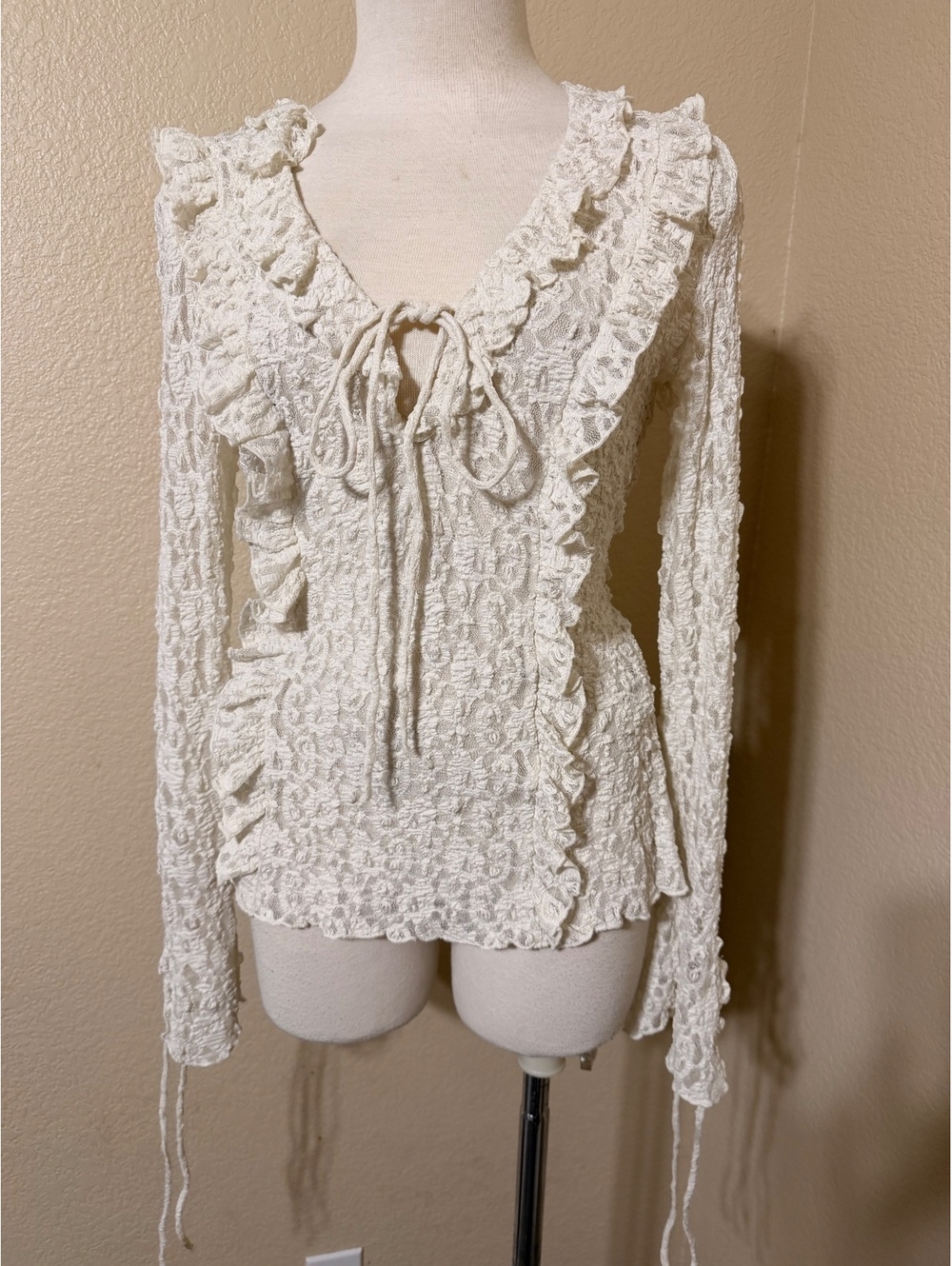 Zara tie long sleeve top